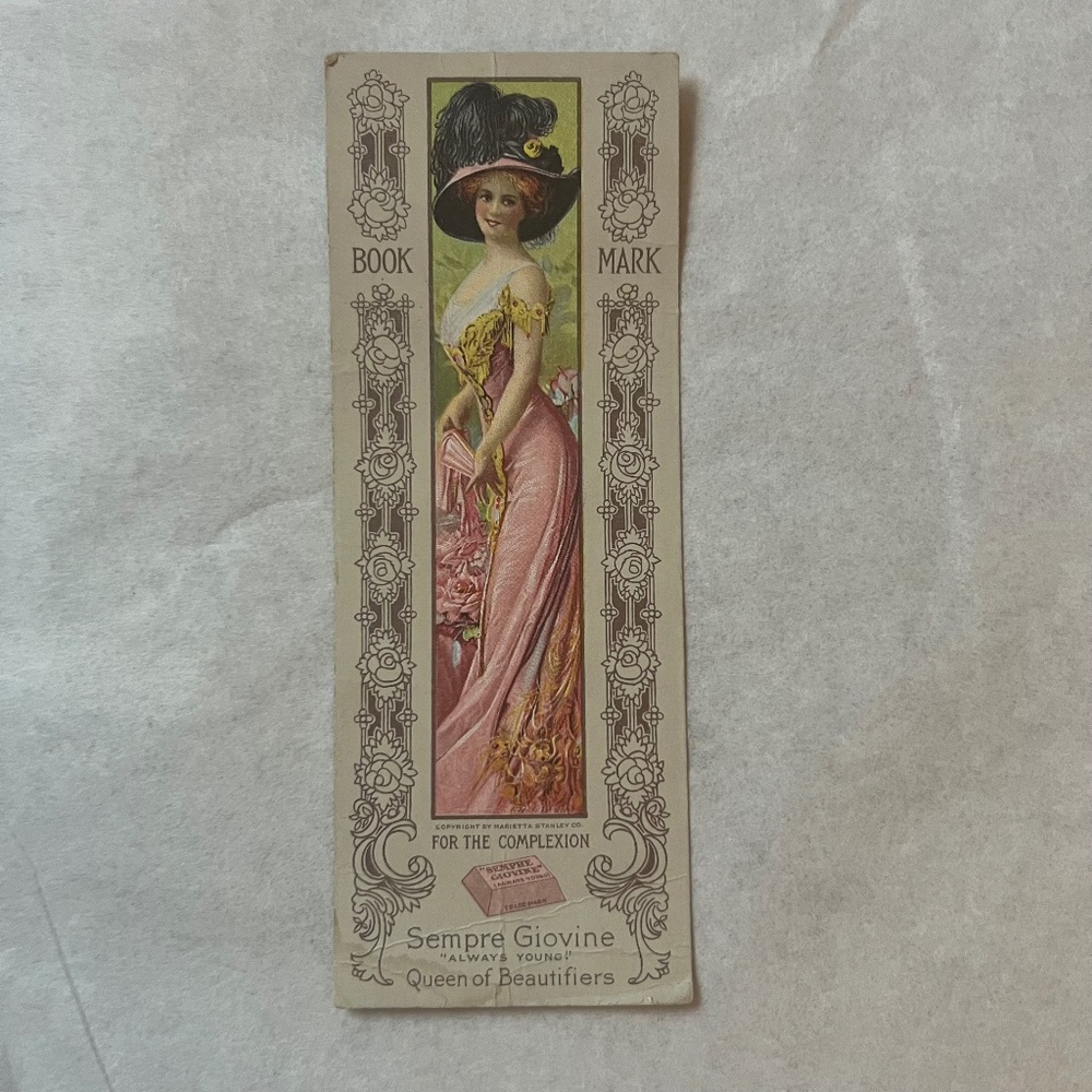Victorian Trade Bookmark advertising Marietta Stanley Toiletries